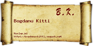 Bogdanu Kitti névjegykártya
