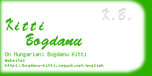 kitti bogdanu business card